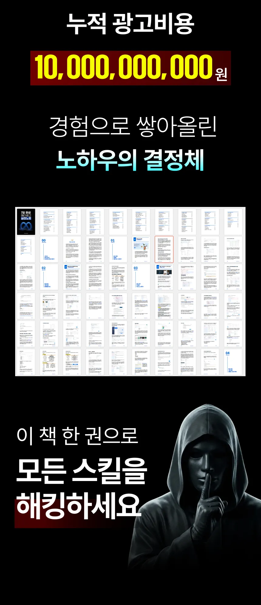 누적 광고비 100억 원을 운영한 경험을 보여주는 이미지